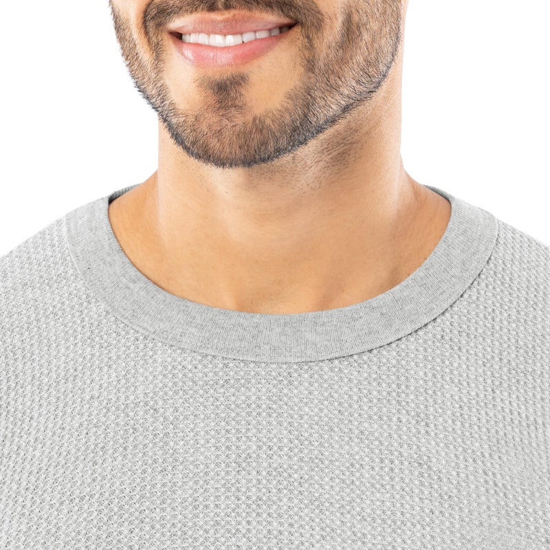 Indera Men's Traditional Waffle Thermal Underwear Long Sleeve Shirt, Heather Grey, 3X - Image 2